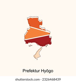 Prefektur Hyogo map. Blank vector map of the Country. Borders of Japan for your infographic. Vector illustration. design template