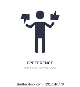 preference icon on white background. Simple element illustration from People concept. preference icon symbol design.