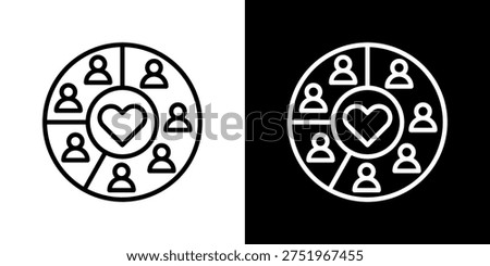 Preference Mapping Icon In Black and White Line Style