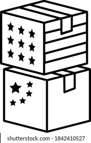 Preference on Local US Made Product Icon Design, Presidential elections in United States Symbol, Impot duties and tax treath between china and US Concept, Ban importing chinese items Vector,