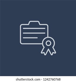 Preference shares icon. Trendy flat vector line Preference shares icon on dark blue background from business   collection. 