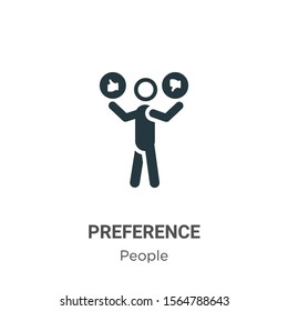 Preference Vector Icon On White Background. Flat Vector Preference Icon Symbol Sign From Modern People Collection For Mobile Concept And Web Apps Design.