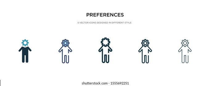 preferences icon in different style vector illustration. two colored and black preferences vector icons designed in filled, outline, line and stroke style can be used for web, mobile, ui