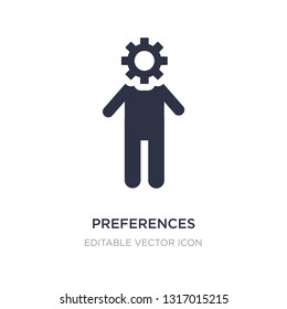 preferences icon on white background. Simple element illustration from People concept. preferences icon symbol design.
