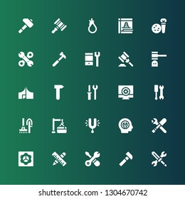 preferences icon set. Collection of 25 filled preferences icons included Tools, Hammer, Preferences, Fixed, Tuning, Maintenance, Configuration, Tool