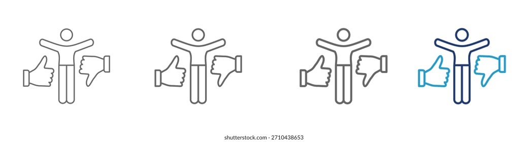 Icono de Preferencias. Vector.Editable. En estilo de línea delgada y signo de ícono de color azul para uso Diseño web, logotipo. Ilustración de símbolo.