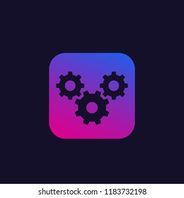 preferences, vector icon with gears, cogwheels