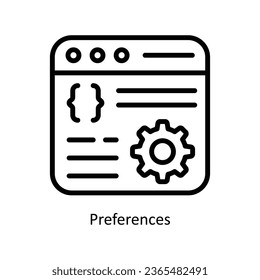 Preferencias ilustración de icono de contorno vectorial. Archivo EPS 10.