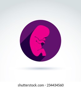 Pregnancy and abortion idea. Vector conceptual illustration of baby embryo.