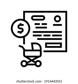 pregnancy allowance line icon vector. pregnancy allowance sign. isolated contour symbol black illustration
