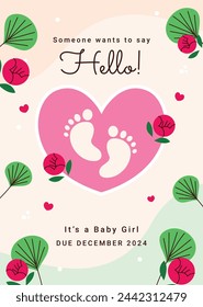 pregnancy announcement background. Gender reveal party background. Boy or girl reveal. gender announcement. Vector Illustration design for Poster, Banner, Flyer, Invitation, Card. blue and pink color.