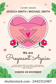 pregnancy announcement background. Gender reveal party background. Boy or girl reveal. gender announcement. Vector Illustration design for Poster, Banner, Flyer, Invitation, Card. blue and pink color.