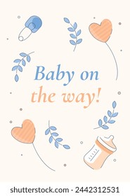 pregnancy announcement background. Gender reveal party background. Boy or girl reveal. gender announcement. Vector Illustration design for Poster, Banner, Flyer, Invitation, Card. blue and pink color.