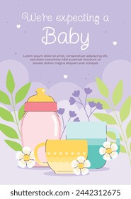 pregnancy announcement background. Gender reveal party background. Boy or girl reveal. gender announcement. Vector Illustration design for Poster, Banner, Flyer, Invitation, Card. blue and pink color.