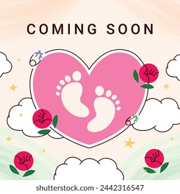 pregnancy announcement background. Gender reveal party background. Boy or girl reveal. gender announcement. Vector Illustration design for Poster, Banner, Flyer, Invitation, Card. blue and pink color.