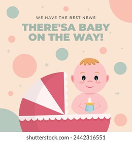 pregnancy announcement background. Gender reveal party background. Boy or girl reveal. gender announcement. Vector Illustration design for Poster, Banner, Flyer, Invitation, Card. blue and pink color.