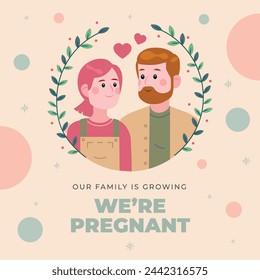 pregnancy announcement background. Gender reveal party background. Boy or girl reveal. gender announcement. Vector Illustration design for Poster, Banner, Flyer, Invitation, Card. blue and pink color.