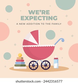 pregnancy announcement background. Gender reveal party background. Boy or girl reveal. gender announcement. Vector Illustration design for Poster, Banner, Flyer, Invitation, Card. blue and pink color.