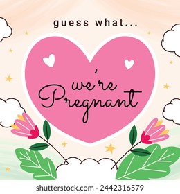 pregnancy announcement background. Gender reveal party background. Boy or girl reveal. gender announcement. Vector Illustration design for Poster, Banner, Flyer, Invitation, Card. blue and pink color.