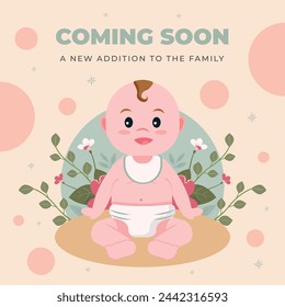 pregnancy announcement background. Gender reveal party background. Boy or girl reveal. gender announcement. Vector Illustration design for Poster, Banner, Flyer, Invitation, Card. blue and pink color.