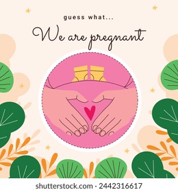 pregnancy announcement background. Gender reveal party background. Boy or girl reveal. gender announcement. Vector Illustration design for Poster, Banner, Flyer, Invitation, Card. blue and pink color.