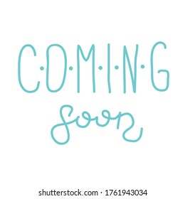 Pregnancy Announcements. Coming soon Lettering. Baby photo album blue elements isolated on white background