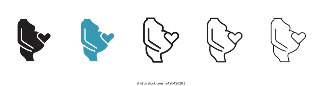 Pregnancy Appropriateness Vector Icon Set. Maternal Health Compatibility Vector Symbol for UI Design.