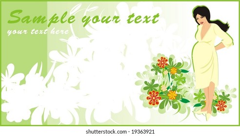 Pregnancy. Background for card. Vector