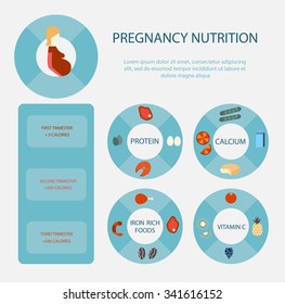 Pregnancy and birth infographics, presentation template and icons set
