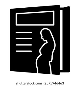 Pregnancy book icon solid style transparent