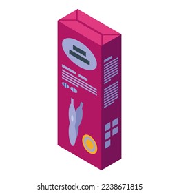 Icono de caja de embarazo vector isométrico. Prueba de embarazo. Urticaria positiva