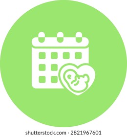 Pregnancy Calendar Icons, Solid Style Graphic Element