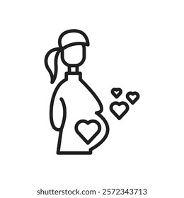 Pregnancy care icon Vector flat thin line illustration