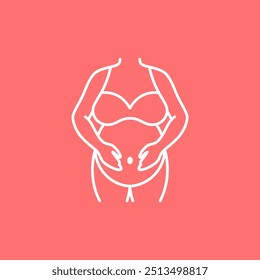 pregnancy care line art logo design vector