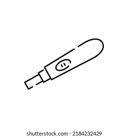 Pregnancy care linear icon. Prenatal period. Motherhood, parenthood. Expecting baby. Medical procedure. Thin line and contour symbol. Vector. Editable stroke. Pregnancy test 