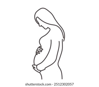 Pregnancy care linear icon. Prenatal period. Expecting baby. Motherhood, parenthood. Medical procedure. Thin line illustration. Contour symbol. Vector isolated outline drawing. 