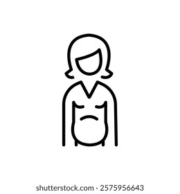 Pregnancy care linear icon. Prenatal period. Motherhood, parenthood. Expecting baby. Medical procedure. Thin line illustration. Contour symbol. Vector isolated outline drawing. Editable stroke