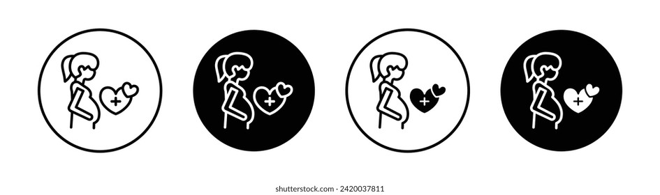 Pregnancy care vector line icon illustration.