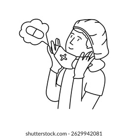 Ilustrações do contorno do vetor de cuidados de gravidez. Arquivo EPS 10