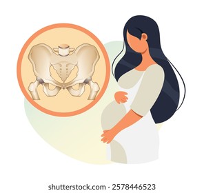 Pregnancy challenges with Cephalopelvic Disproportion - Stock Illustration as EPS 10 File