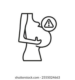 Pregnancy complications icon Symbol mark in Outline style