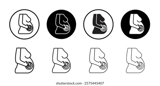 Pregnancy complications icon Thin line art collection