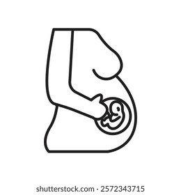 Pregnancy complications icon Vector flat thin line illustration