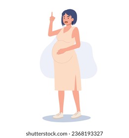 Pregnancy Concept Illustration. Expecting Mother Giving Pregnancy Advice. Expert Tips for Moms-to-Be