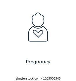 Pregnancy concept line icon. Linear Pregnancy concept outline symbol design. This simple element illustration can be used for web and mobile UI/UX.