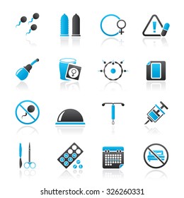 Pregnancy and contraception Icons - vector icon set