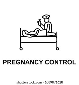 pregnancy control icon. Element of treatment with name for mobile concept and web apps. Thin line pregnancy control icon can be used for web and mobile. Premium icon on white background