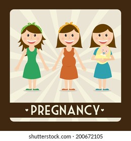 pregnancy design over brown background vector illustration