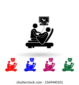 Pregnancy diagnostics, sonography multi color icon. Simple glyph, flat vector of medecine icons for ui and ux, website or mobile application