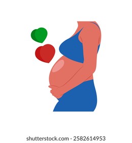 Pregnancy Disability Vector Illustration Isolated